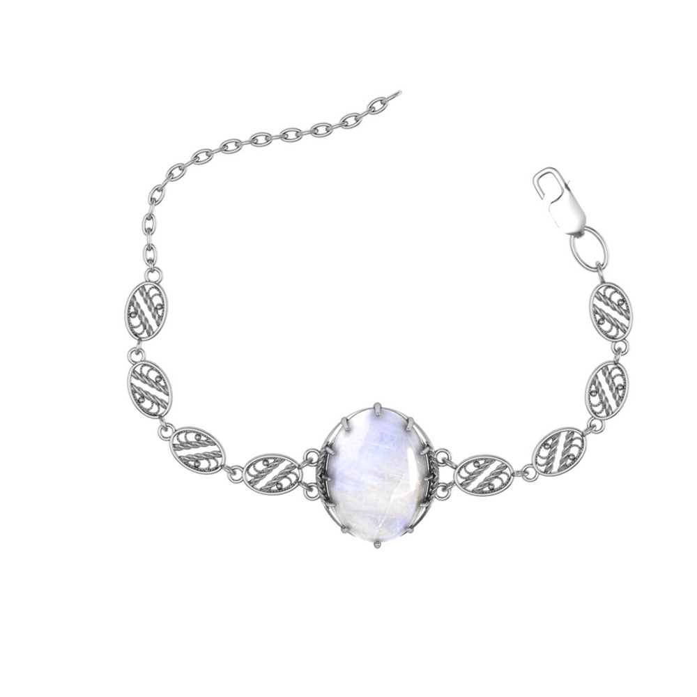 Браслет из серебра р.20,5 ПРИВОЛЖСКИЙ ЮВЕЛИР 661879-PM перламутр