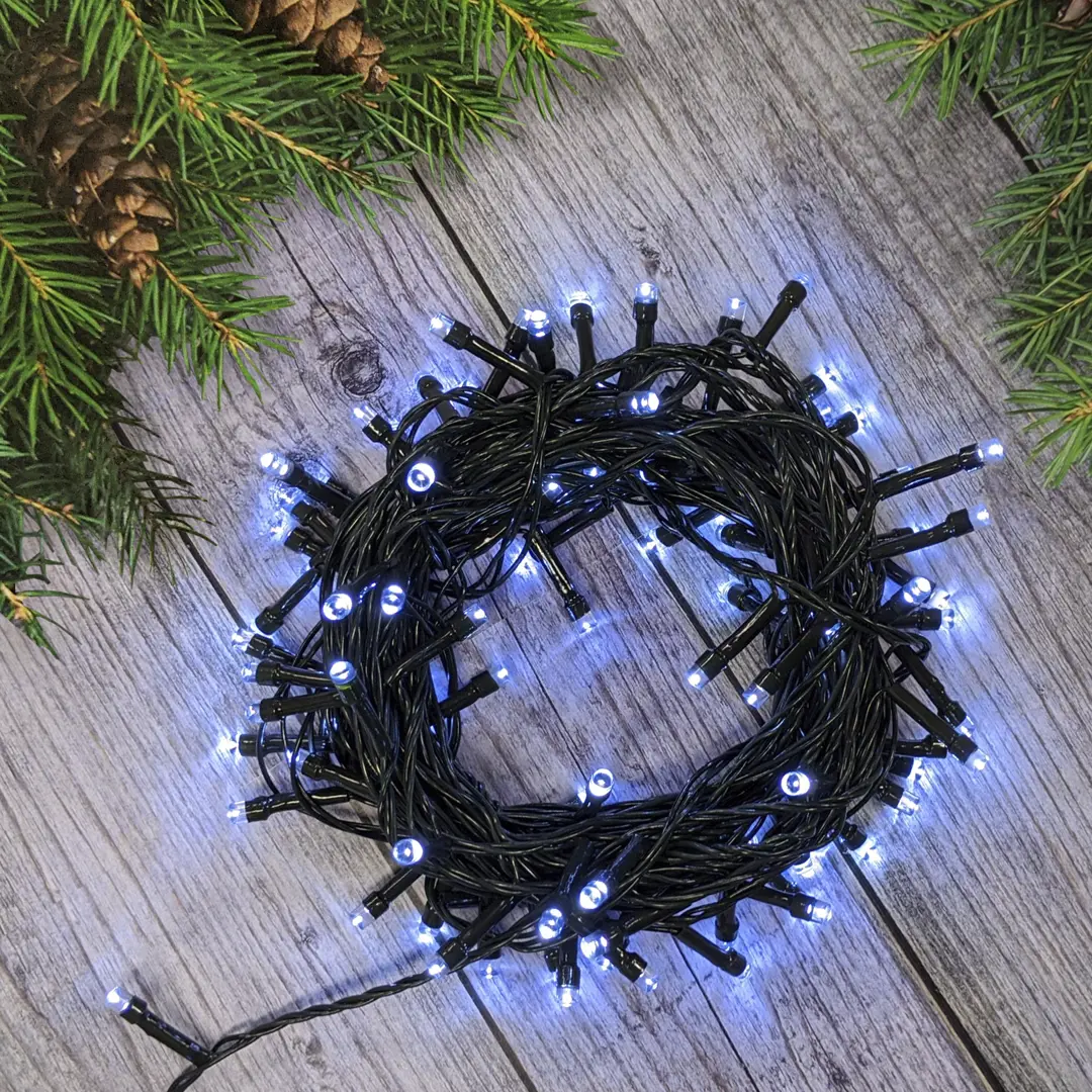

Электрогирлянда комнатная «Нить» 10 м 100 LED белый 8 режимов