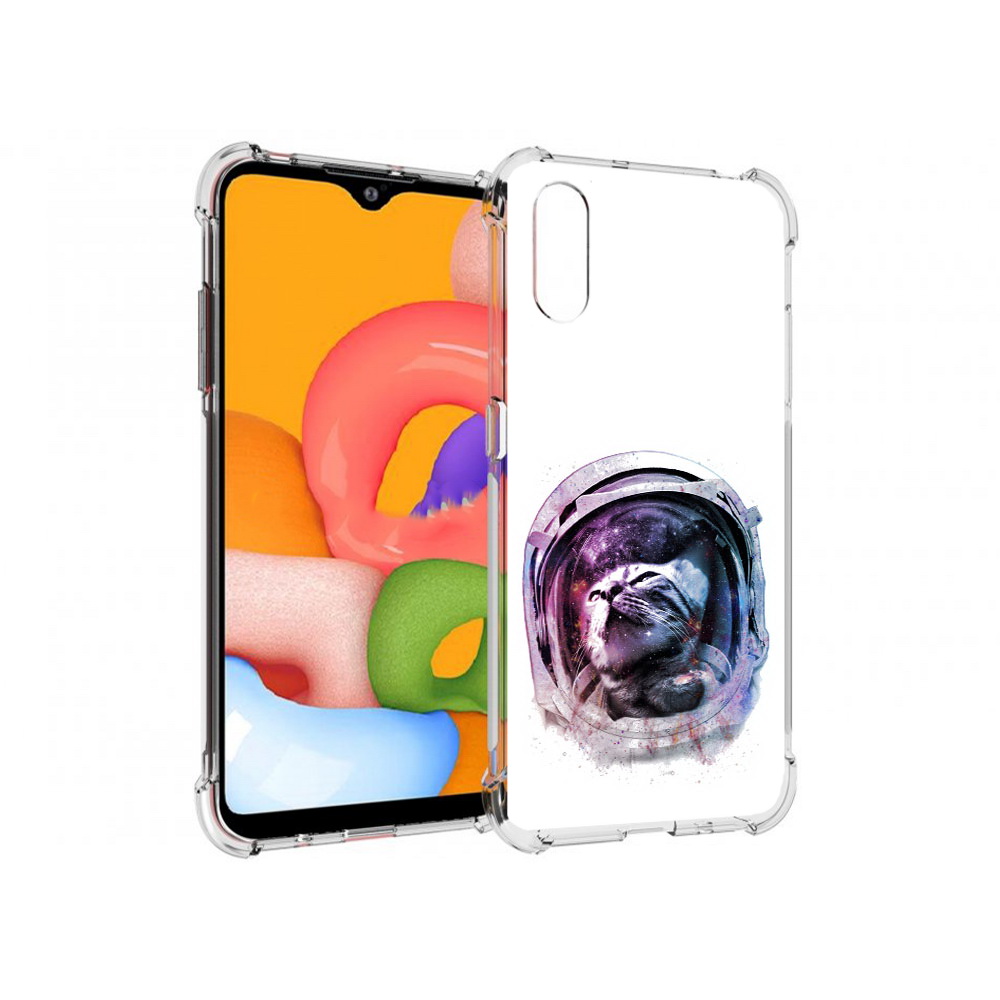 Чехол MyPads Tocco для Samsung Galaxy A01 кот в шлеме (PT144711.509.396)