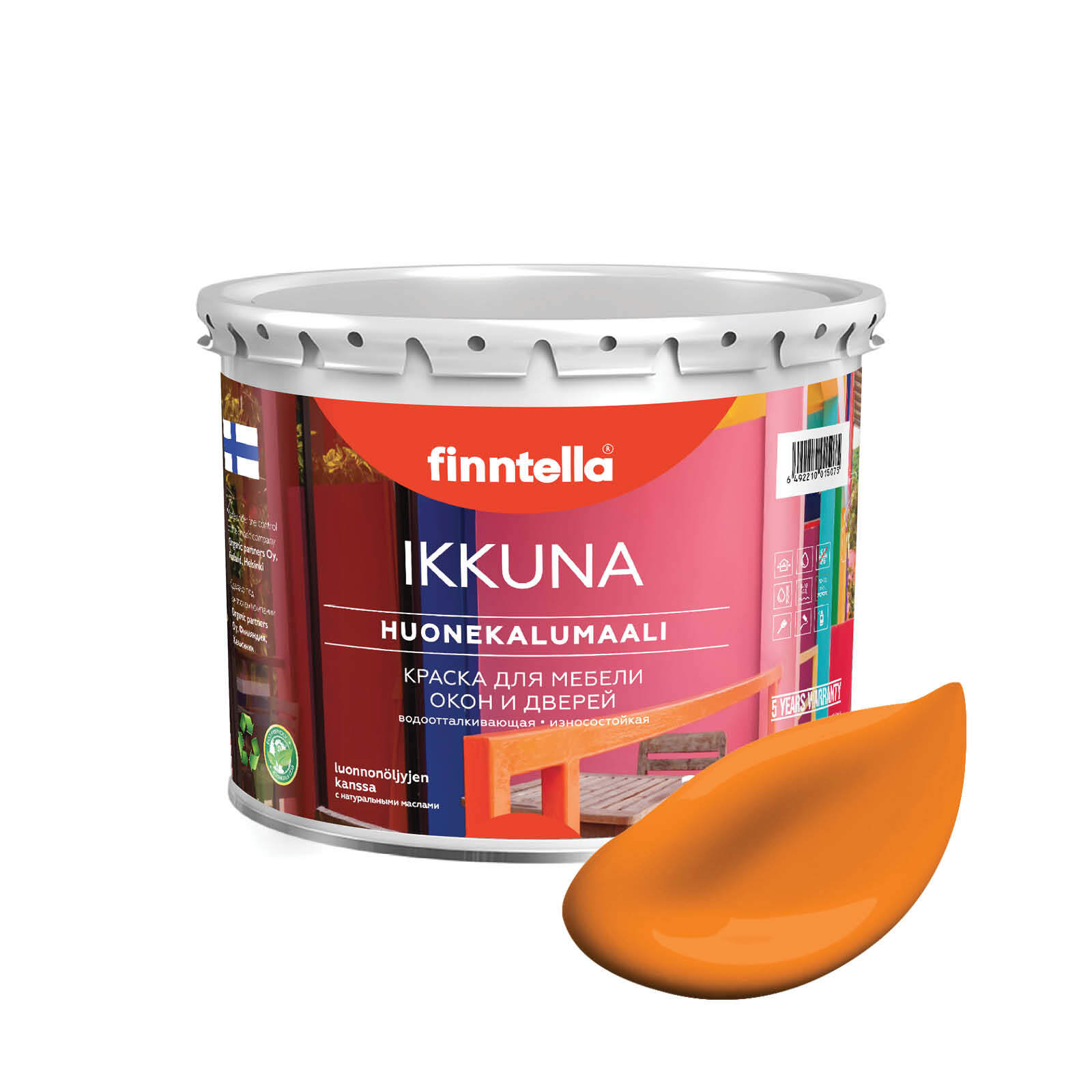 

Краска IKKUNA Color Матовая, SAHRAMI шафрановый, 2,7л, Оранжевый, IKKUNA Color для дерева, деревянных поверхностей и интерьеров, стен и потолка с натуральным маслом, без запаха