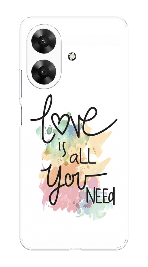 

Чехол на Realme Note 60 "Love is all you need", Белый;черный;зеленый, 2518550-1
