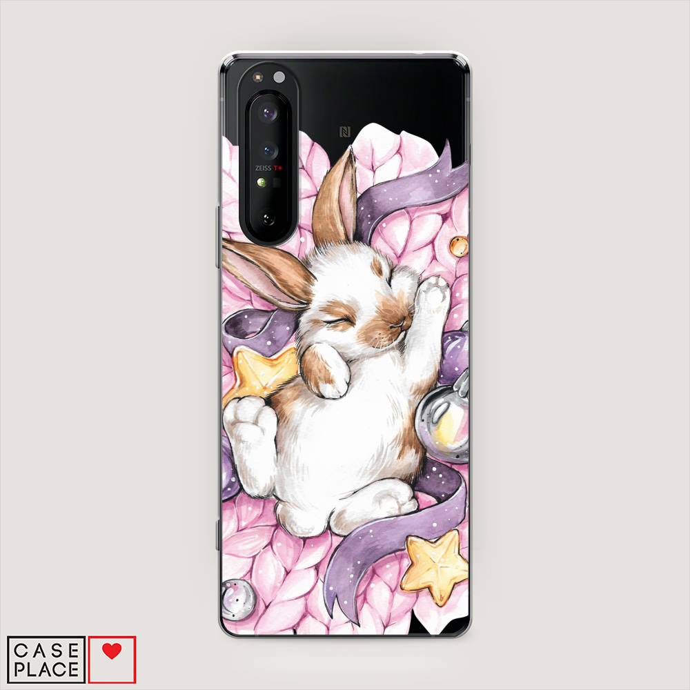 

Чехол на Sony Xperia 1 II "Кролик спит", Розовый;белый, 54550-5