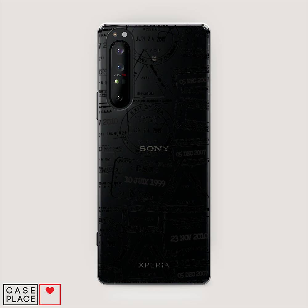 

Чехол на Sony Xperia 1 II "Visa stamps 2", Белый;черный;серый, 54550-2