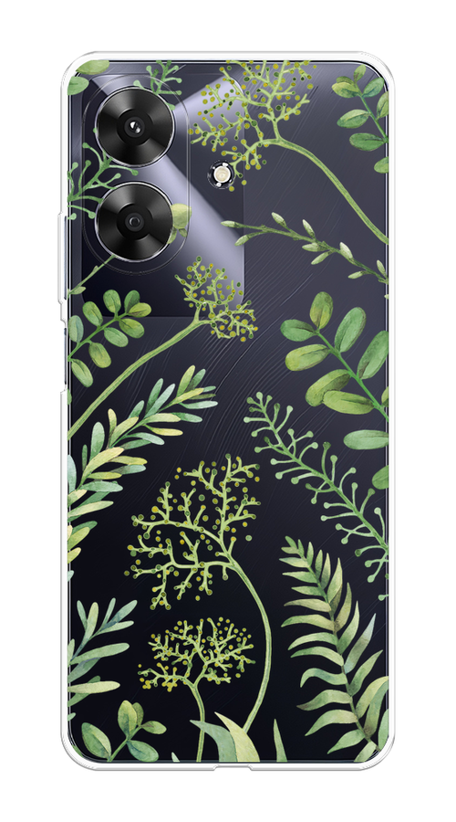 

Чехол на Realme Note 60 "Green Leaves", Зеленый;прозрачный, 2518550-1