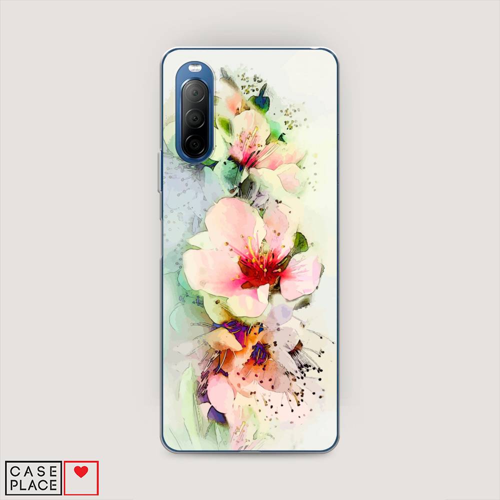 

Чехол на Sony Xperia 10 II "Нежные цветы", Зеленый;розовый, 54650-2