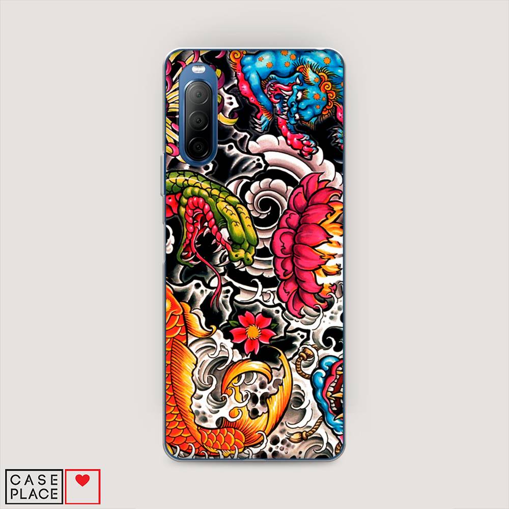 

Чехол на Sony Xperia 10 II "Японское искусство", Красный;оранжевый;голубой, 54650-4