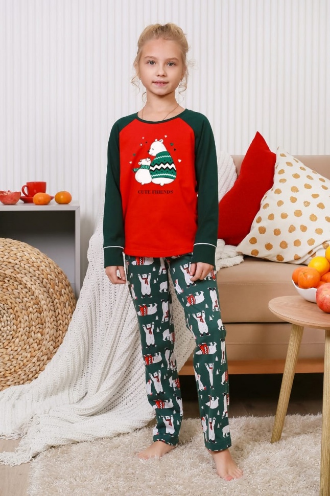 Пижама детская Виотекс Северное сияние-1, красный, 134