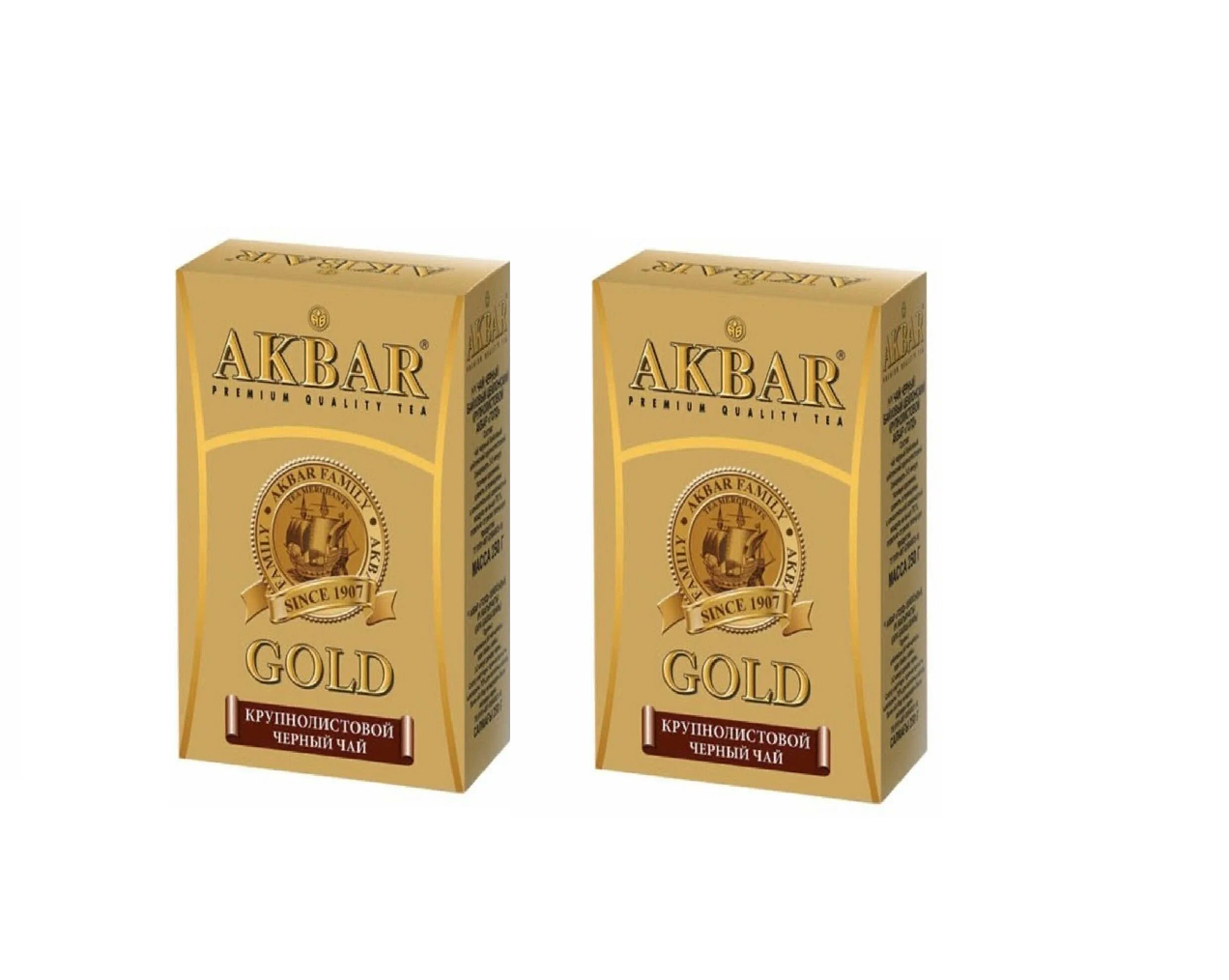 

Чай черный Akbar крупнолистовой Gold, 250 г * 2 шт, крупнолистовой Gold