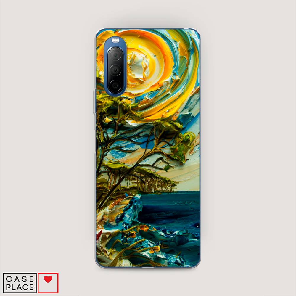 

Чехол на Sony Xperia 10 II "Солнце живопись", Желтый;синий, 54650-4
