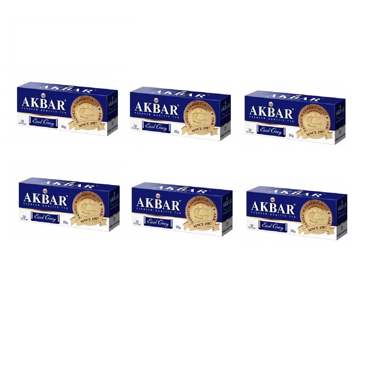 

Чай черный Akbar Earl Gray, 25 пакетиков по 2 г, 6 шт, Earl Gray
