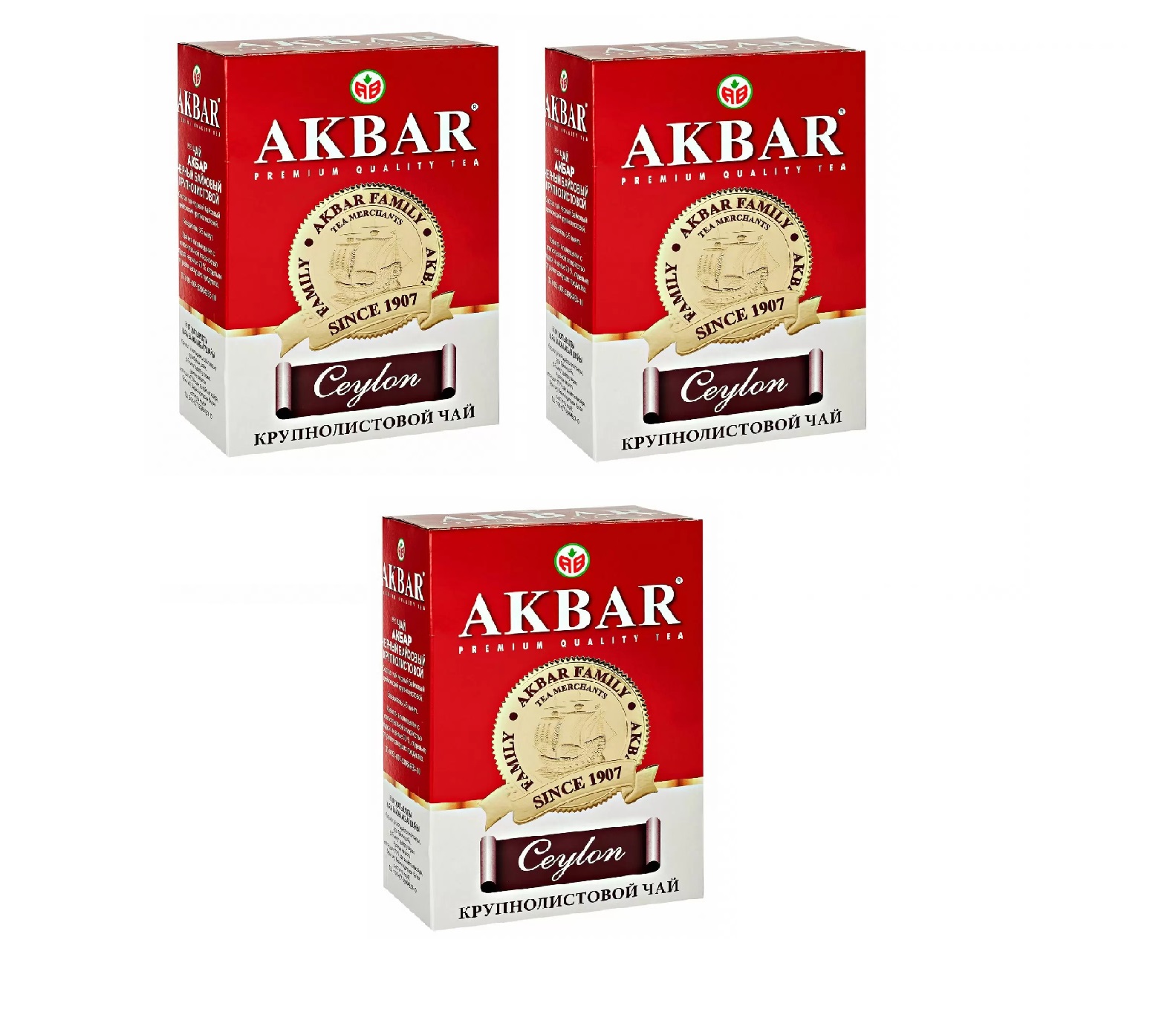 

Чай черный Akbar Ceylon с медалью, 250 г * 3 шт, Ceylon с медалью
