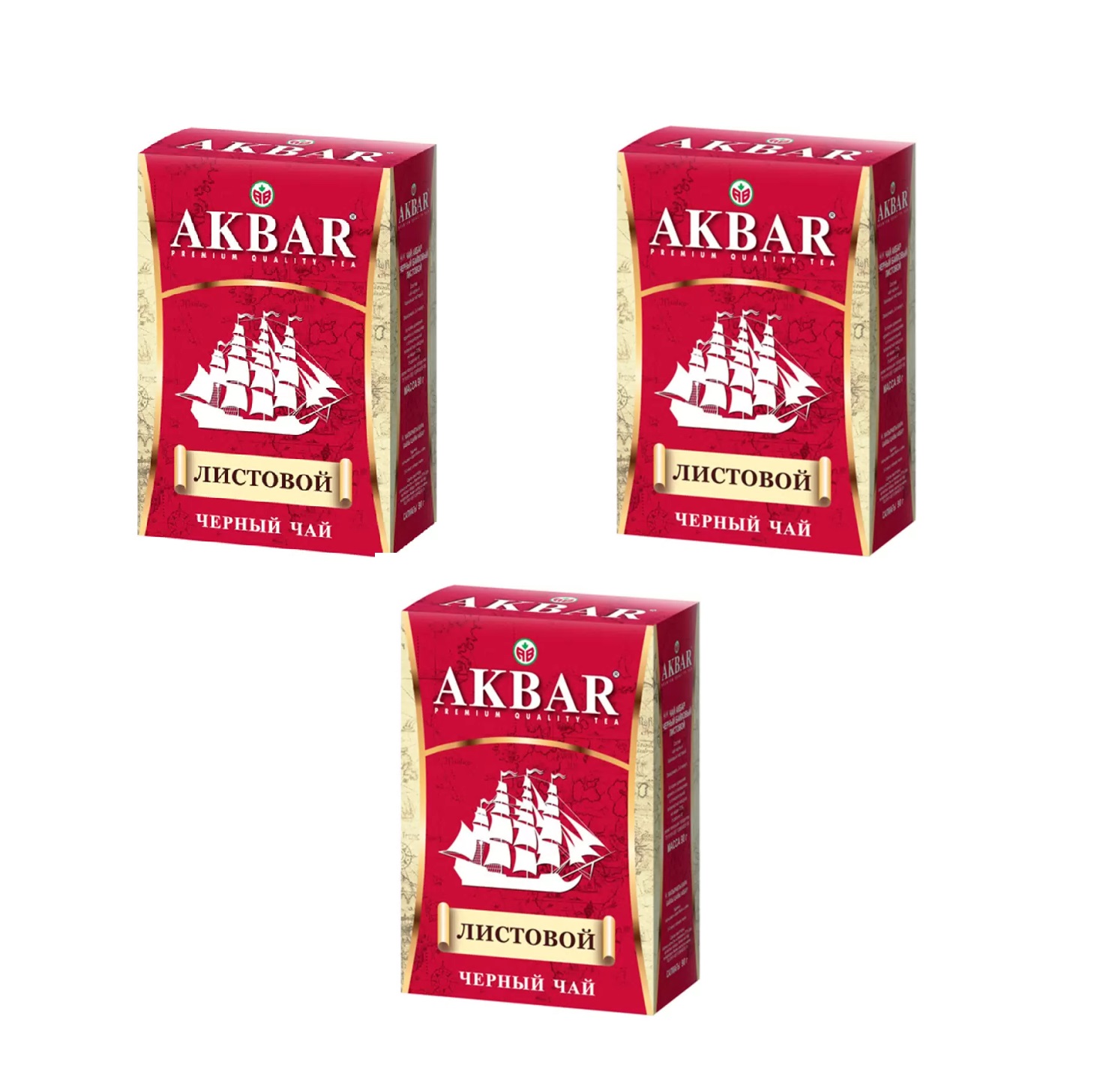 

Чай черный Akbar Корабль, 90 г * 3 шт, Корабль