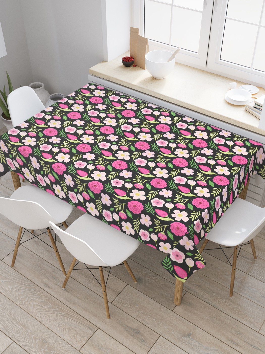

Скатерть прямоугольная JoyArty "Бутоны мелких цветов" из сатена, 180x145 см, Розовый, Бутоны мелких цветов