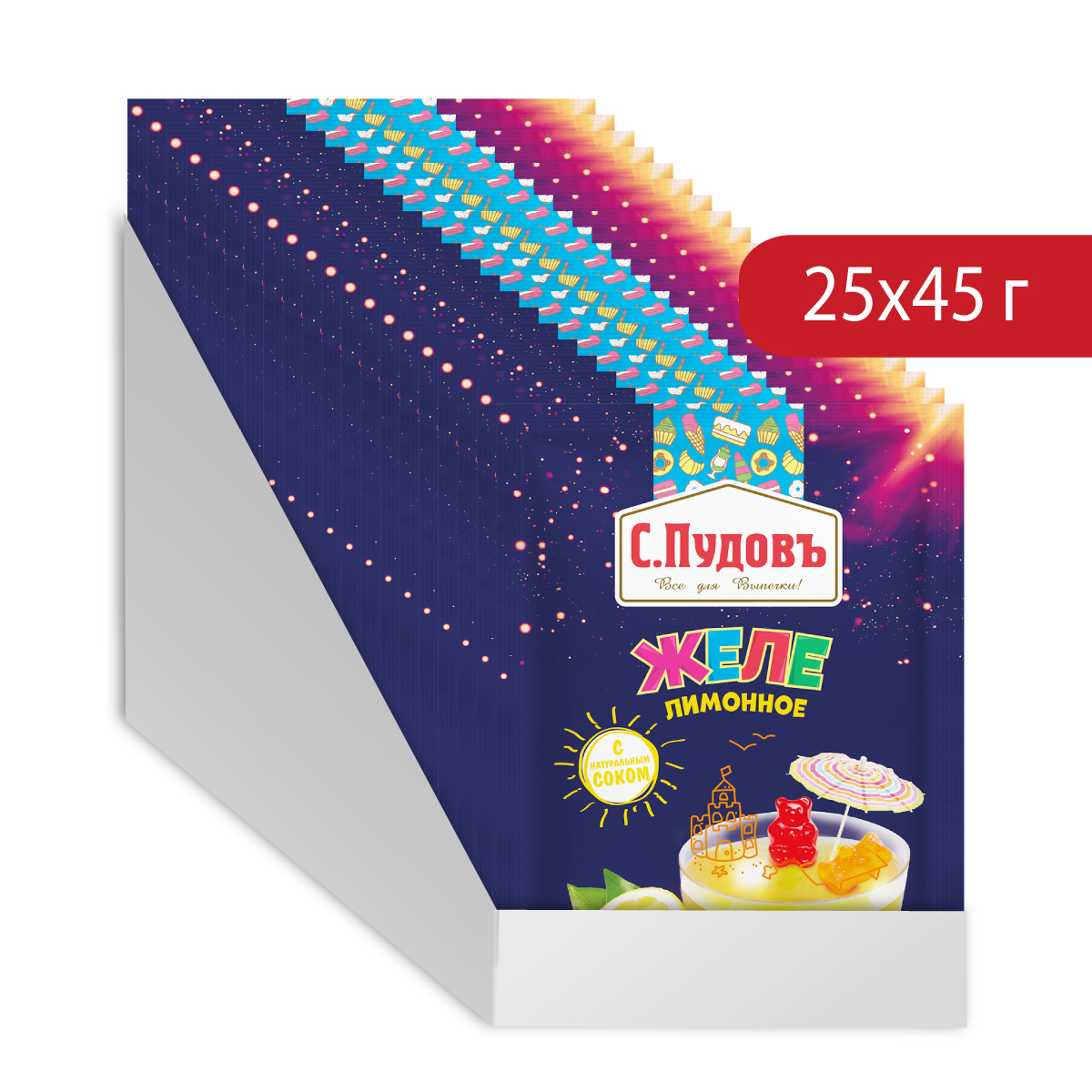 Готовая смесь С.Пудовъ Желе Лимонное, 45 г x 25 шт