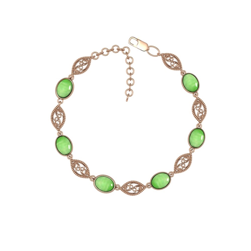 Браслет из серебра р.18,5 ПРИВОЛЖСКИЙ ЮВЕЛИР 662914-NF22 нефрит