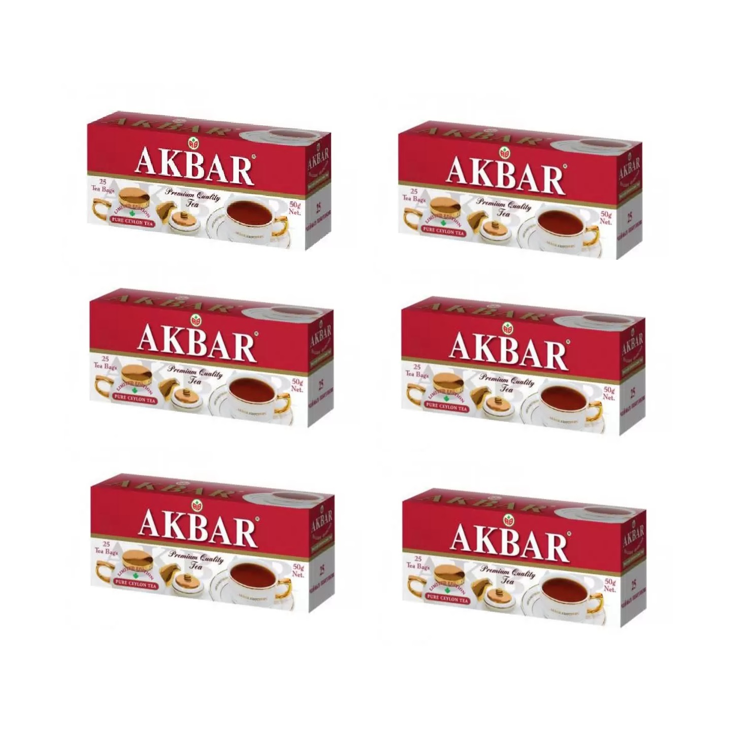 Чай черный Akbar Limited Edition, 25 пакетиков 2 г, 6 шт