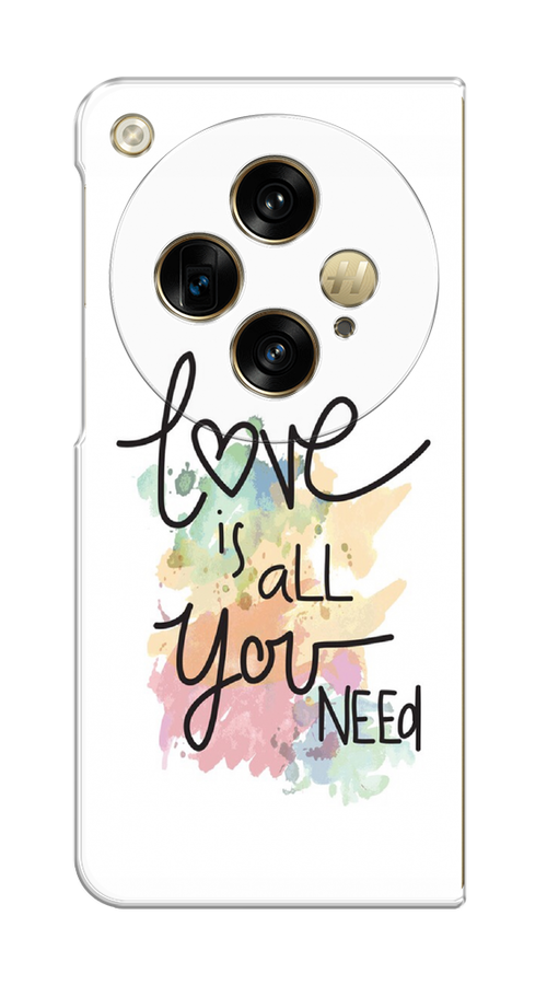 

Чехол на Oppo Find N3, OnePlus Open "Love is all you need", Белый;черный;зеленый, 2515550-1
