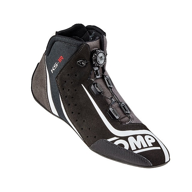 фото Omp racing omp ic/81007140 ботинки для картинга ks-1r, черный/серебристый, р-р 40