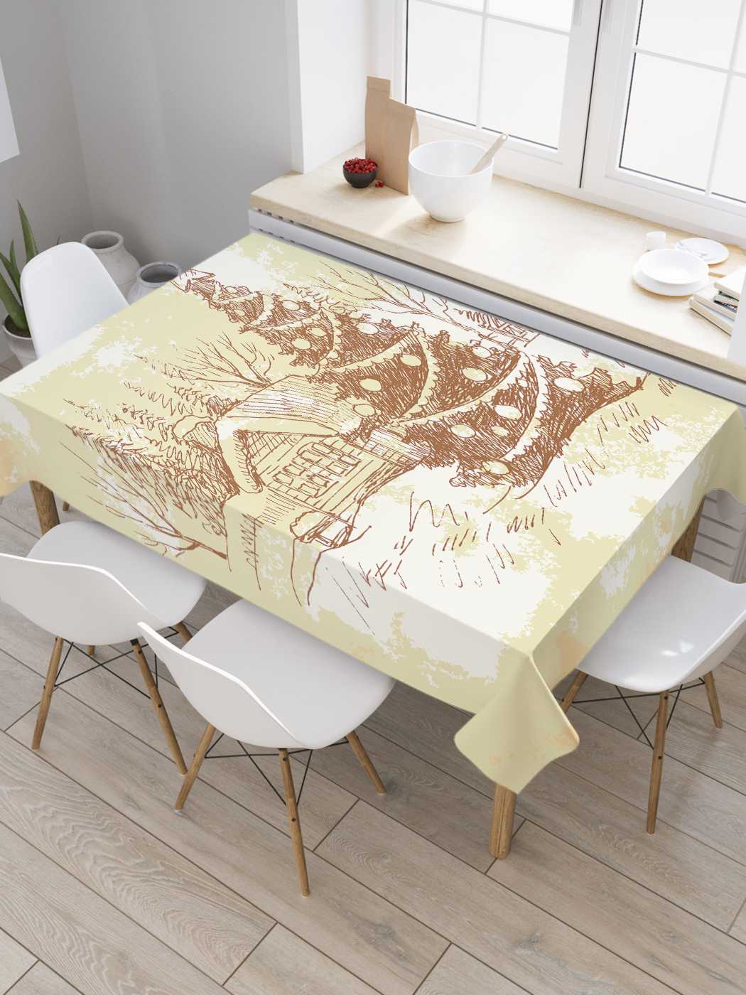 

Скатерть прямоугольная JoyArty "Елка красавица" из оксфорда, 120x145 см, Золотистый, Елка красавица