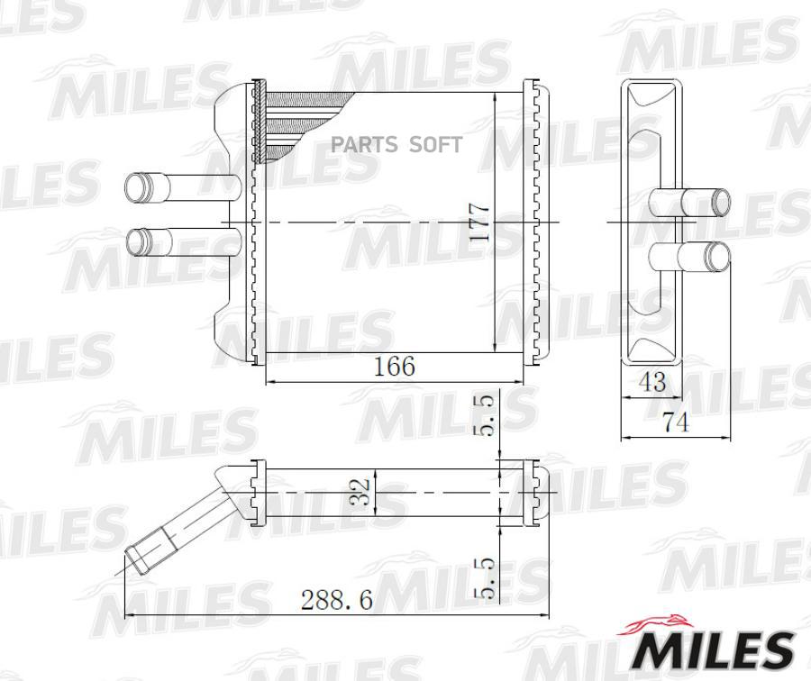 Радиатор Отопителя Daewoo Leganza/Nubira/Lanos 1.4-2.0 97- Miles арт. achm023