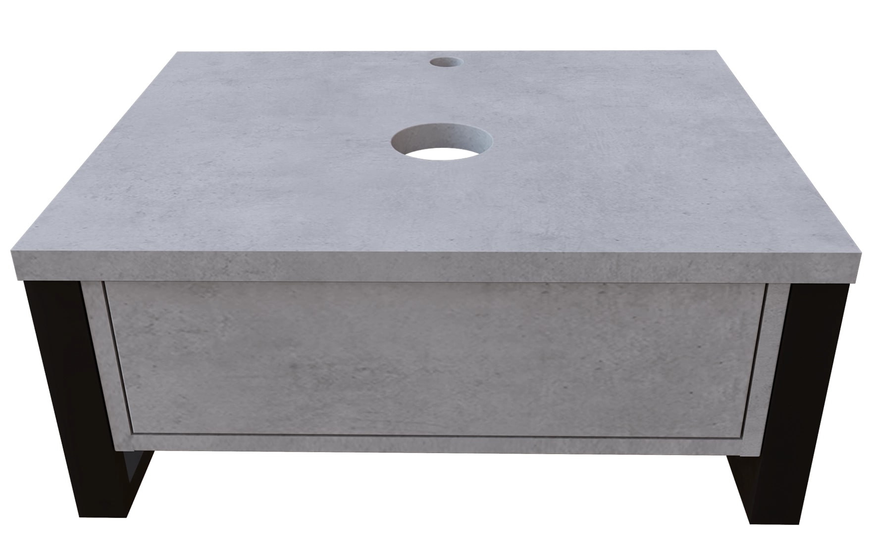 

Тумба с раковиной 1Marka Grunge Loft 60П бетон светлый, Серый