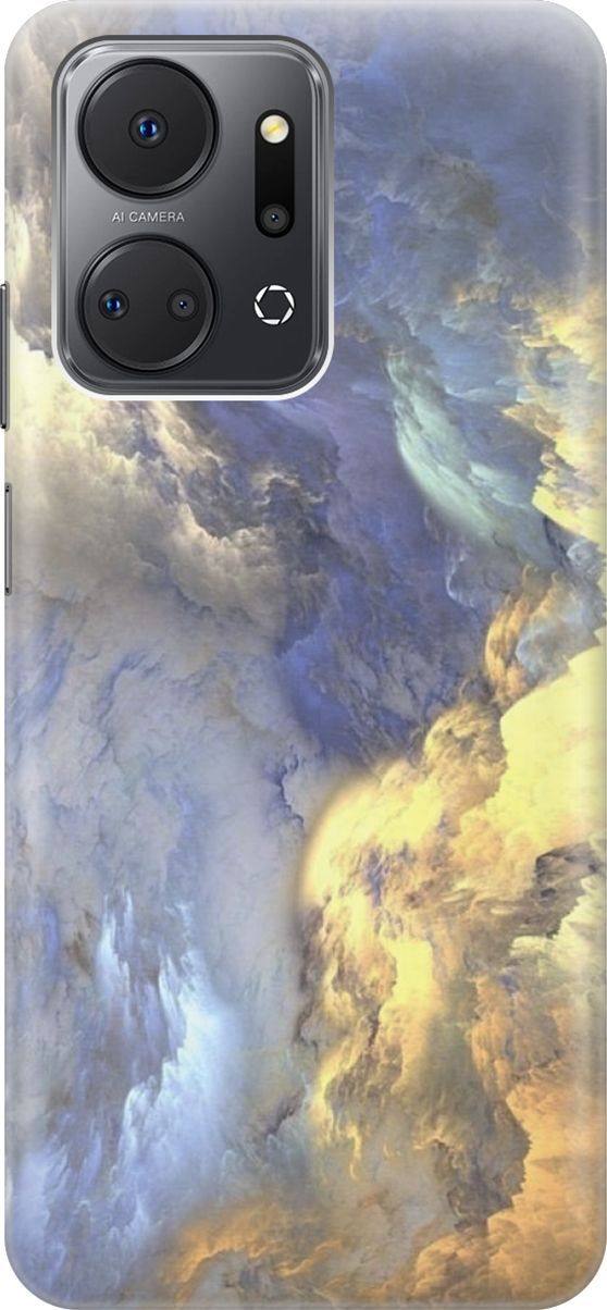 

Силиконовый чехол на Honor X7a с принтом "Желто-синие облака", Желтый;синий, 159380