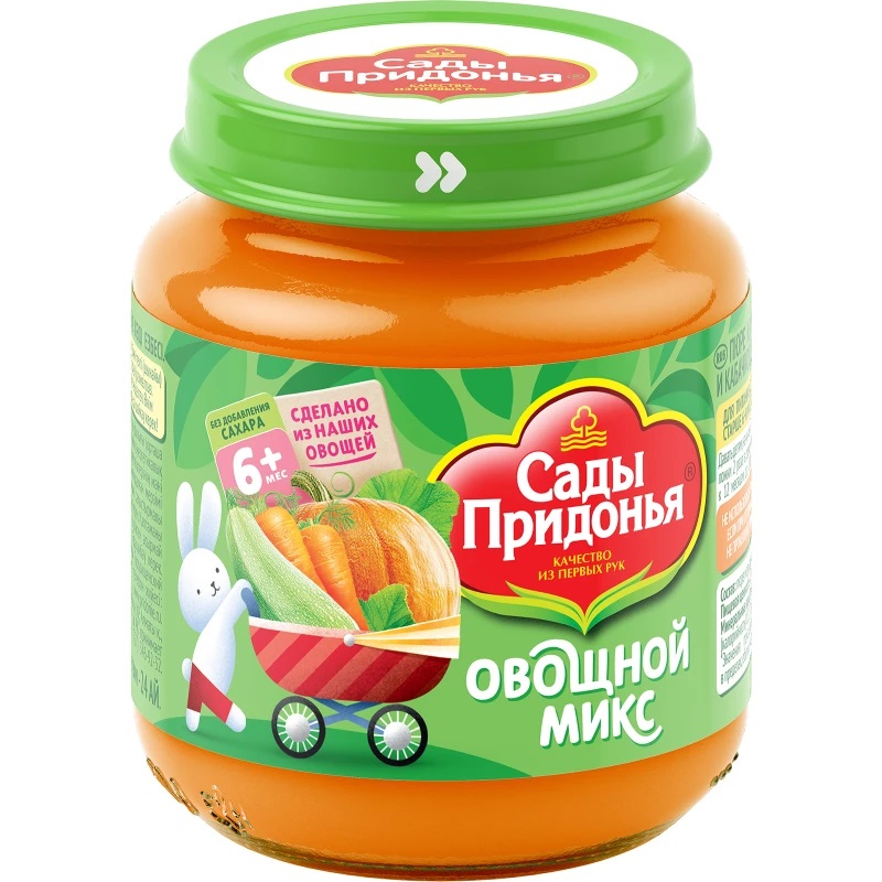 фото Пюре сады придонья овощное рагу цвет/кап-кабачок-мор-карт с 6 мес 120 г