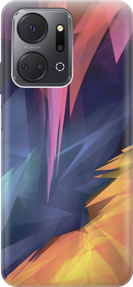 

Силиконовый чехол на Honor X7a с принтом "Розовый, синий, желтый", Желтый;розовый, 159380