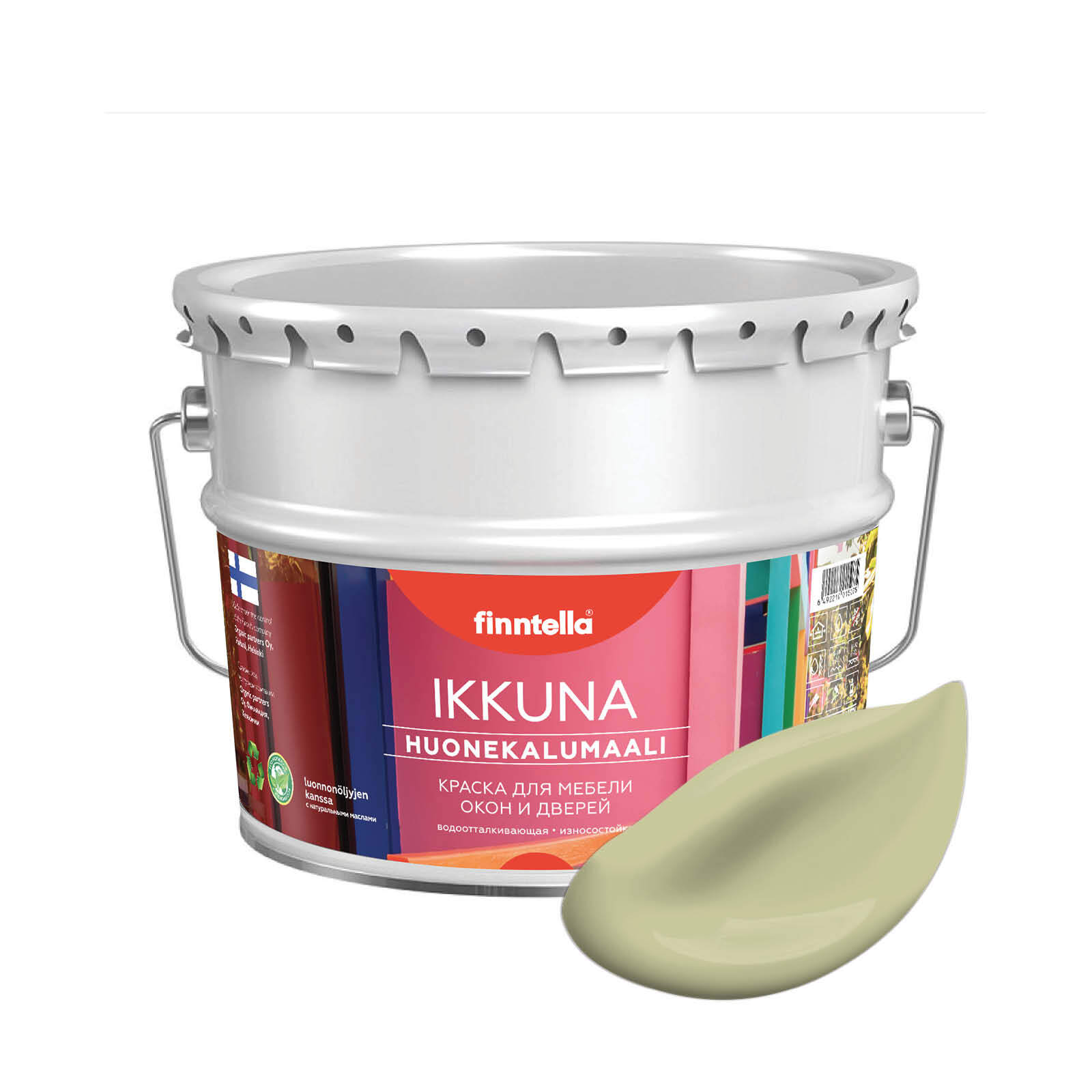 

Краска IKKUNA Color Матовая, LAMMIN бледно-зелёный, 9л, Зеленый, IKKUNA Color для дерева, деревянных поверхностей и интерьеров, стен и потолка с натуральным маслом, без запаха