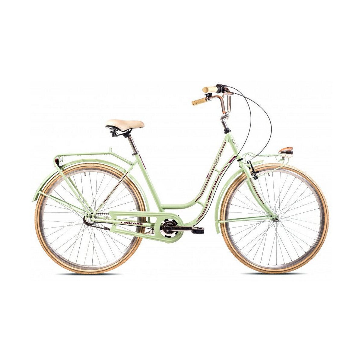 Велосипед CAPRIOLO CITY BIANKA 28'' (1 X 3), STEEL 20'' (фисташковый - розовый)