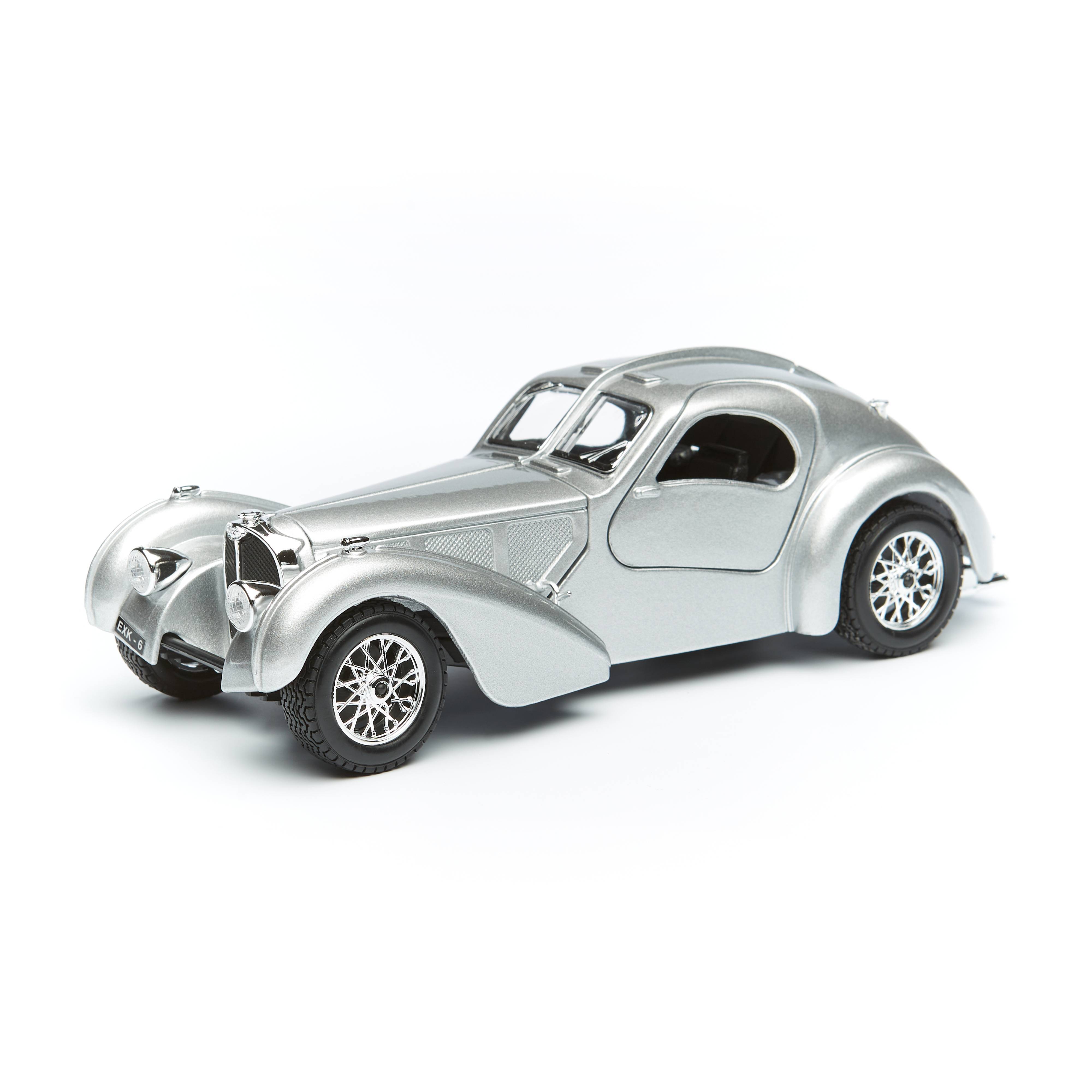 фото Коллекционная машина bburago bugatti atlantic 1936 silver серебристый, 1:24