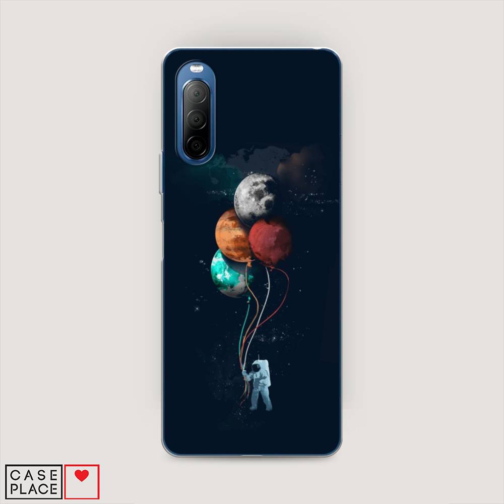 

Чехол на Sony Xperia 10 II "Космонавт с шариками", Разноцветный, 54650-4