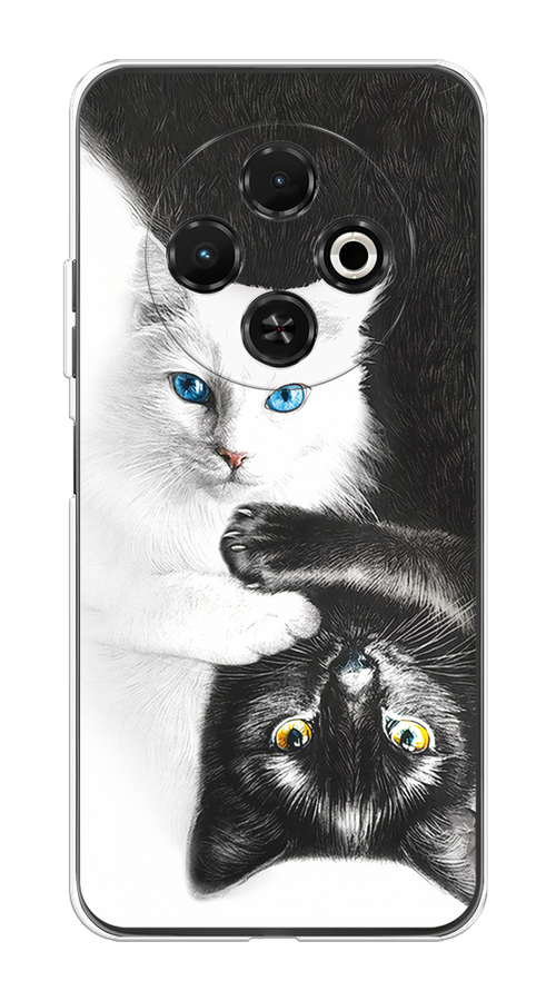 

Чехол на Tecno Spark 30C "Коты Инь-Янь", Черный;белый;голубой, 309250-1