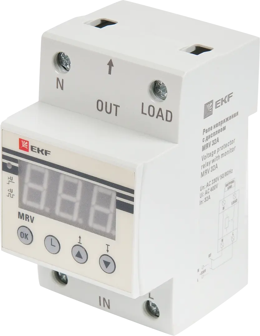 

Реле напряжения с дисплеем EKF MRV 32A