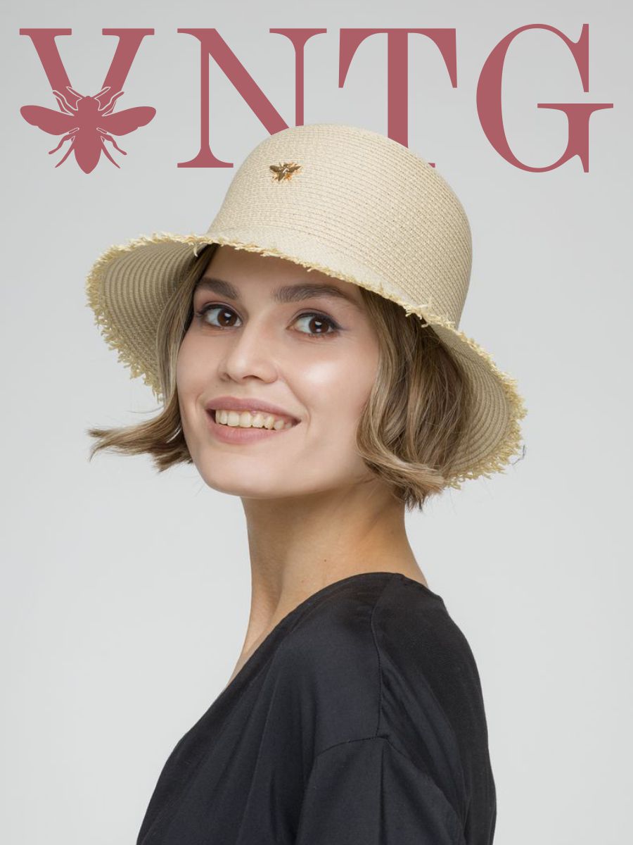 Шляпа женская vintage+ 110-1723 бежевая, р.55-59