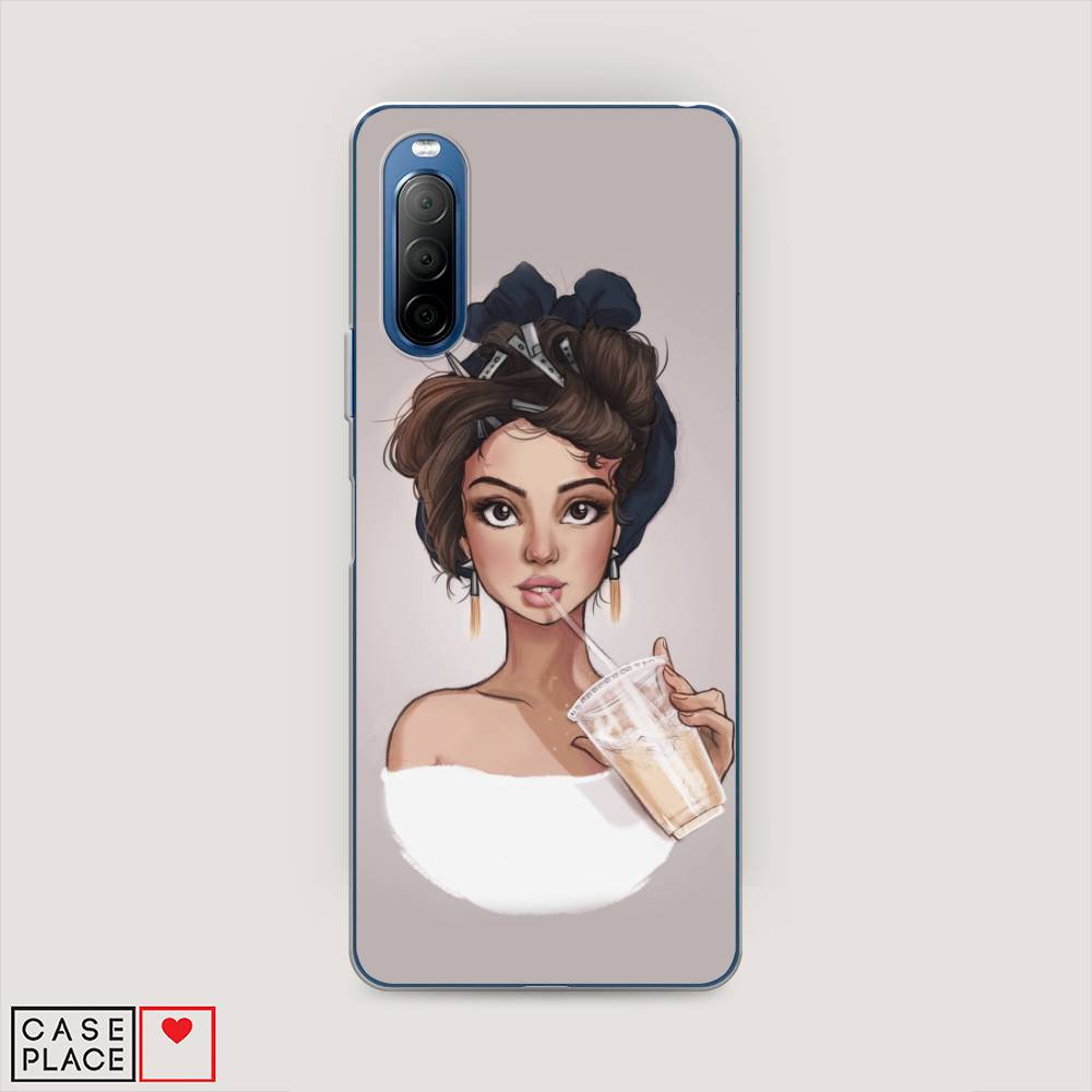 

Чехол на Sony Xperia 10 II "Девушка с фраппе", Серый, 54650-6