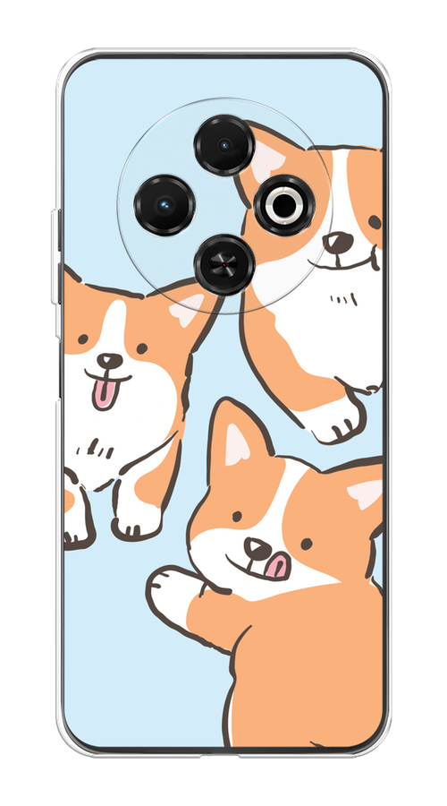 

Чехол на Tecno Spark 30C "Милые корги", Бежевый;голубой;коричневый, 309250-1