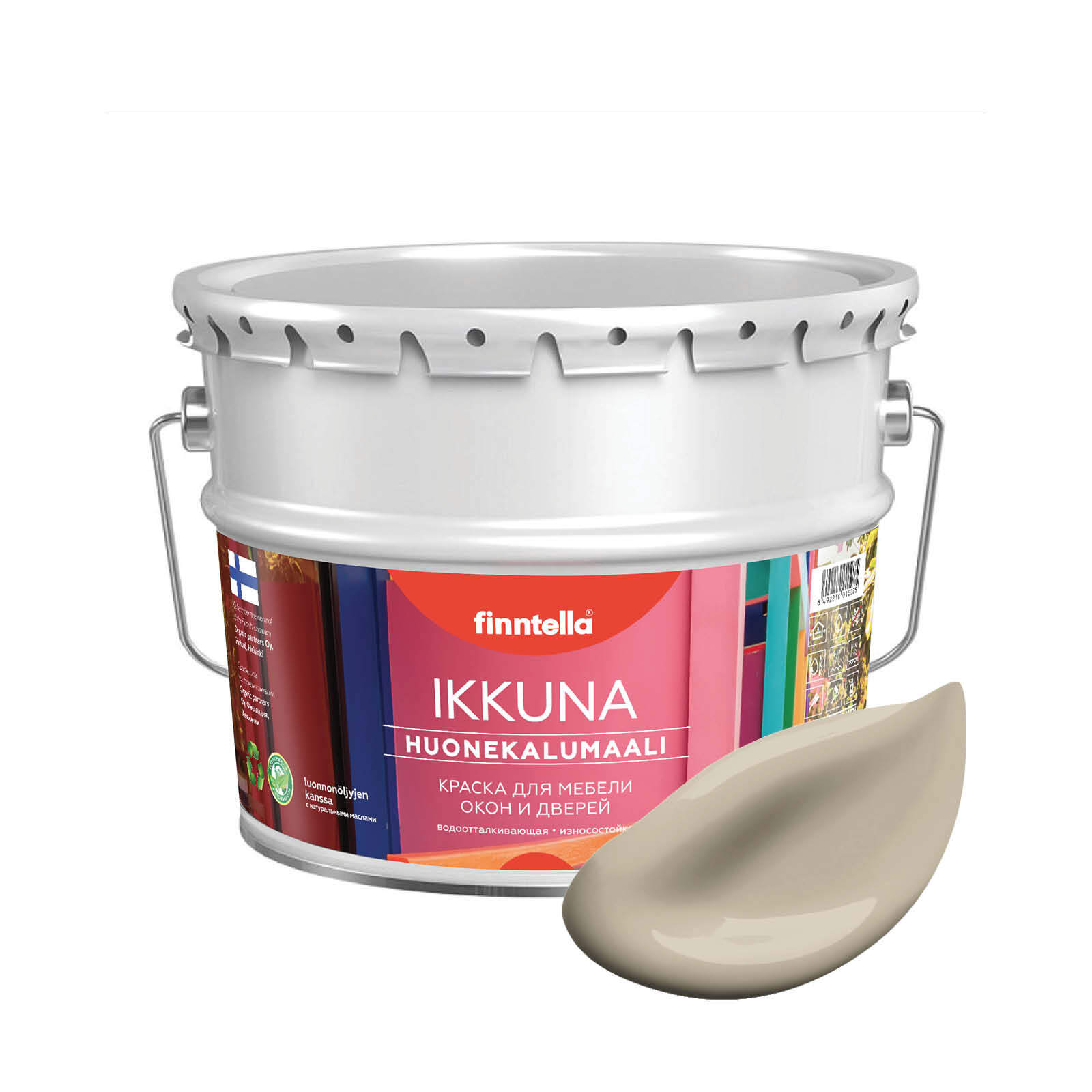 

Краска IKKUNA Color Матовая, NORSUNLUU бежевый, 9л, IKKUNA Color для дерева, деревянных поверхностей и интерьеров, стен и потолка с натуральным маслом, без запаха