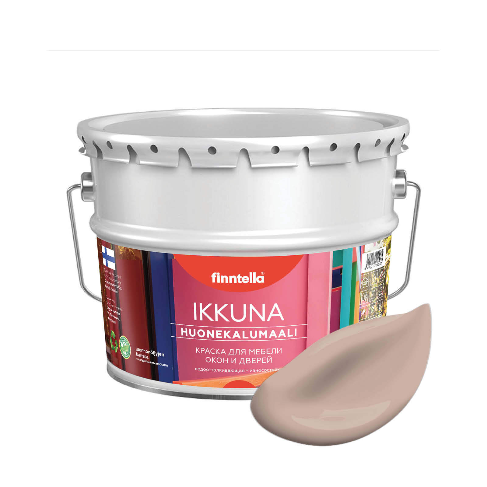 

Краска IKKUNA Color Матовая, JAUHE теплый бежевый, 9л, IKKUNA Color для дерева, деревянных поверхностей и интерьеров, стен и потолка с натуральным маслом, без запаха