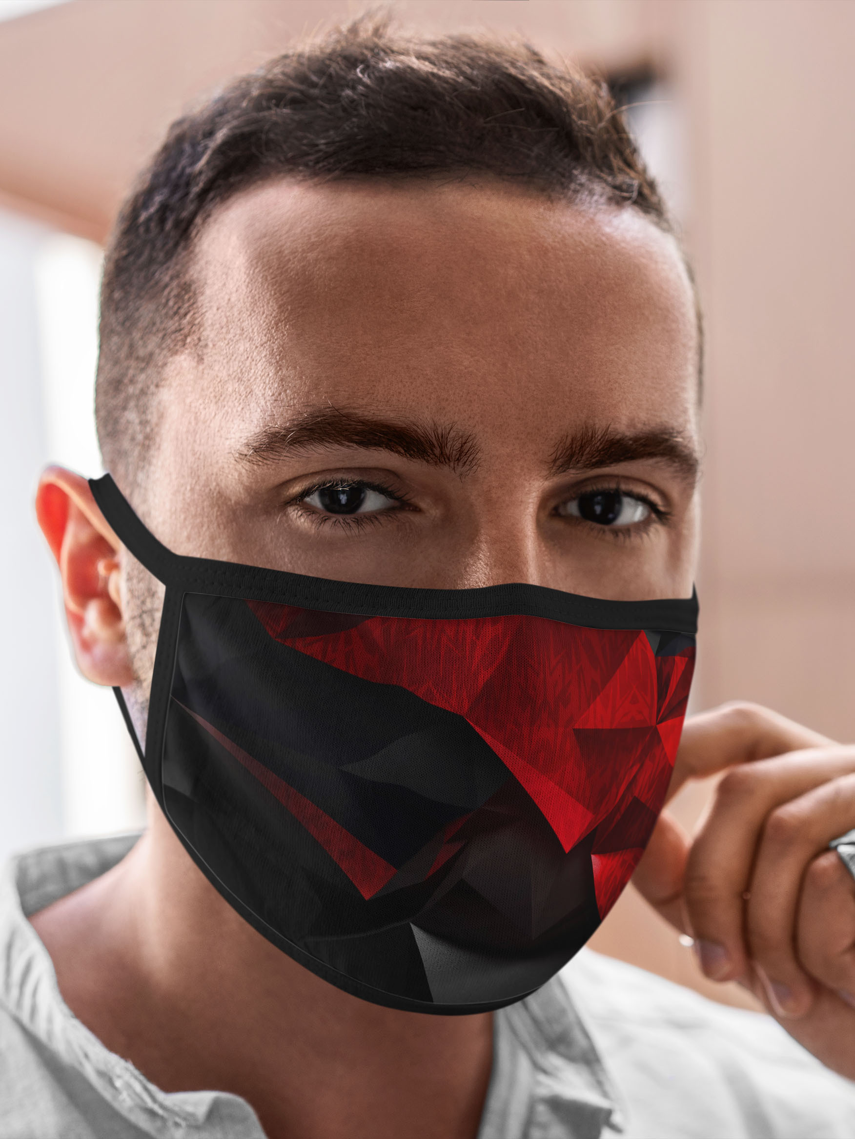 

Многоразовая маска унисекс Burnettie Текстуры Red And Black, Разноцветный, Текстуры Red And Black