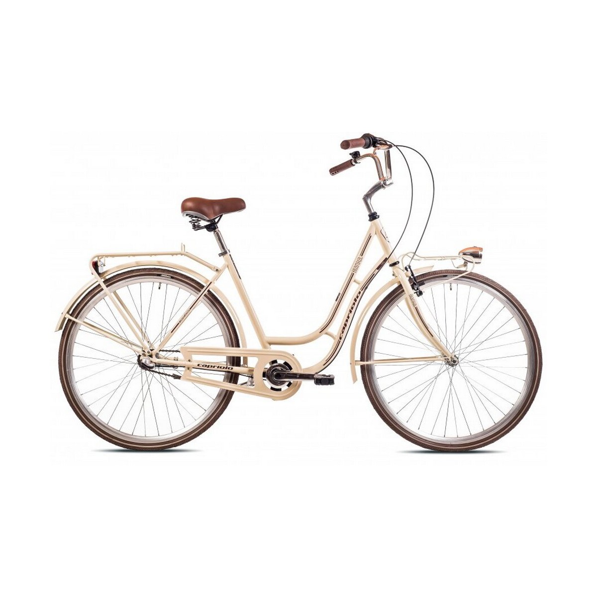 Велосипед CAPRIOLO CITY BIANKA 28'' (1 X 3), STEEL 20'' (бежевый - коричневый)