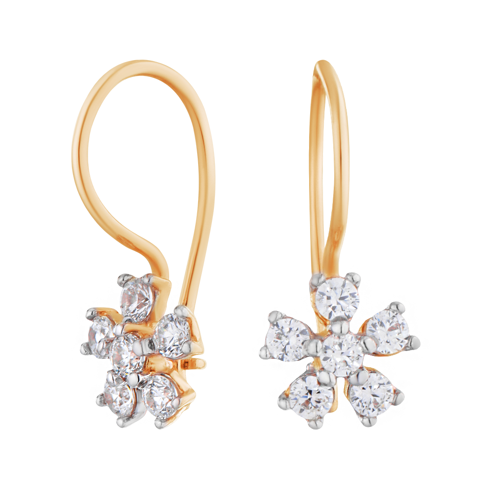 Серьги из красного золота ЮВЕЛИР КАРАТ 1125388, фианит