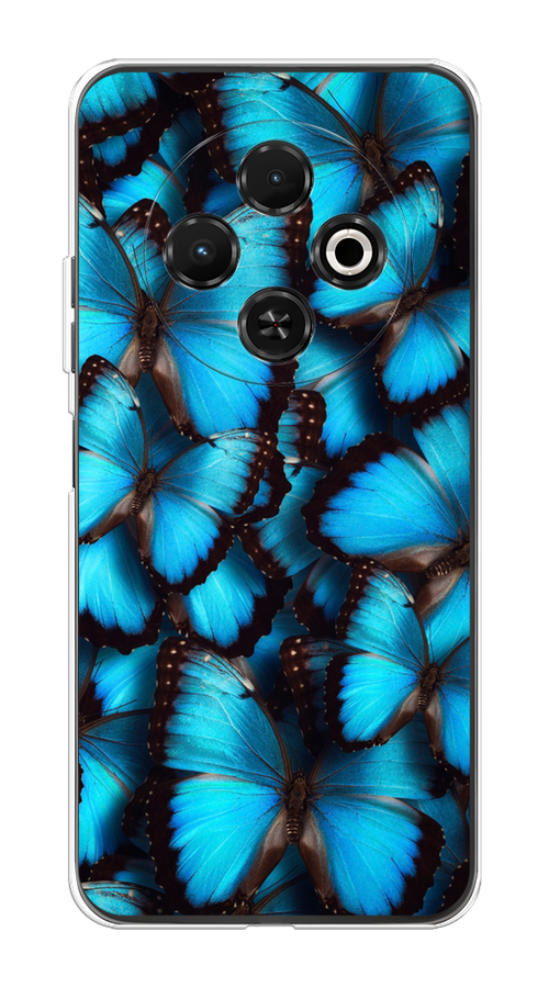 

Чехол на Tecno Spark 30C "Тропическая бабочка 2", Голубой;черный, 309250-1