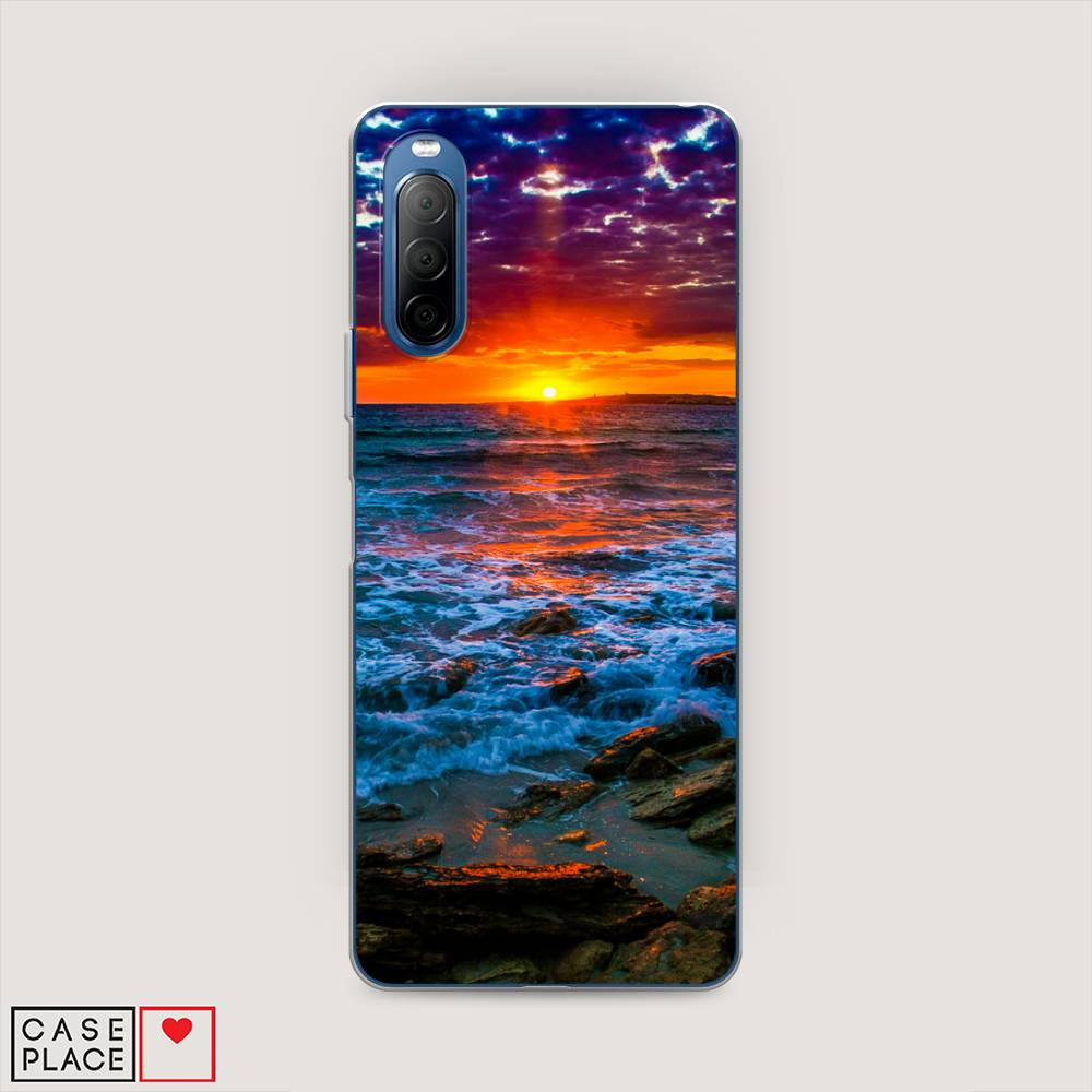 

Чехол на Sony Xperia 10 II "Закат 1", Оранжевый;синий, 54650-2