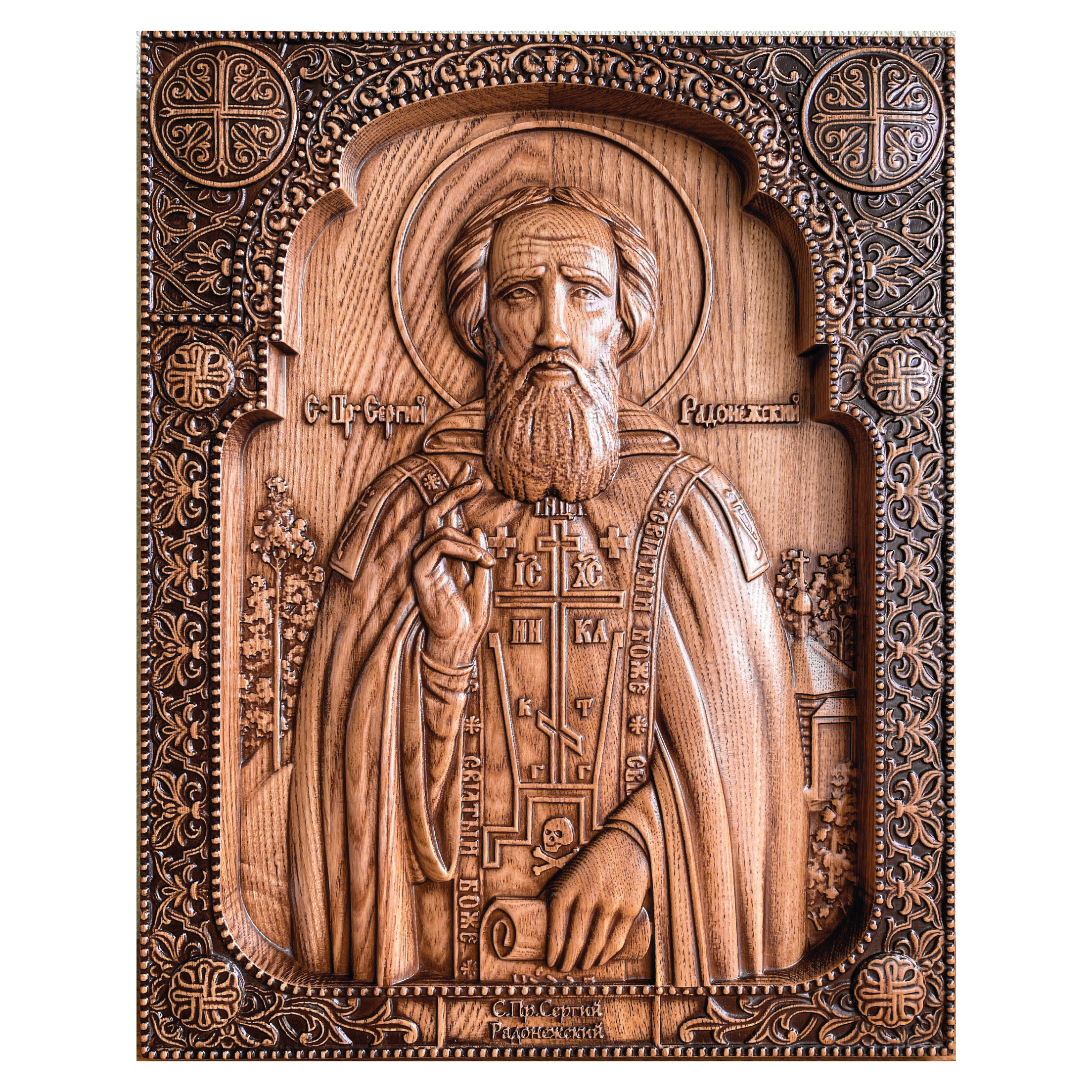 

Резная икона из дерева Беликов икона Сергий Радонежский, размер 29х36 см, Сергий Радонежский 29Х36