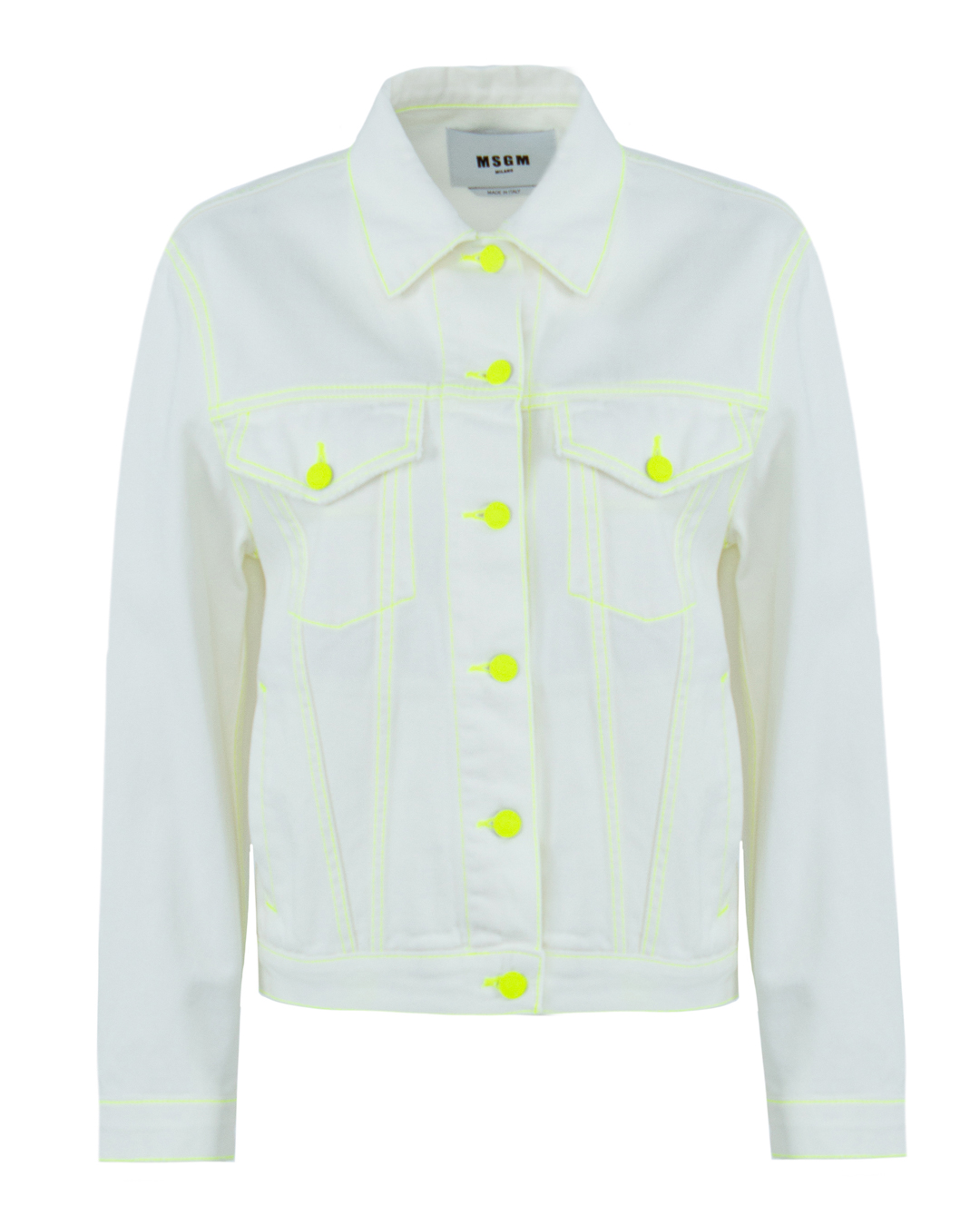

Джинсовая куртка женская MSGM 3241MDH49 белая 40 IT, 3241MDH49