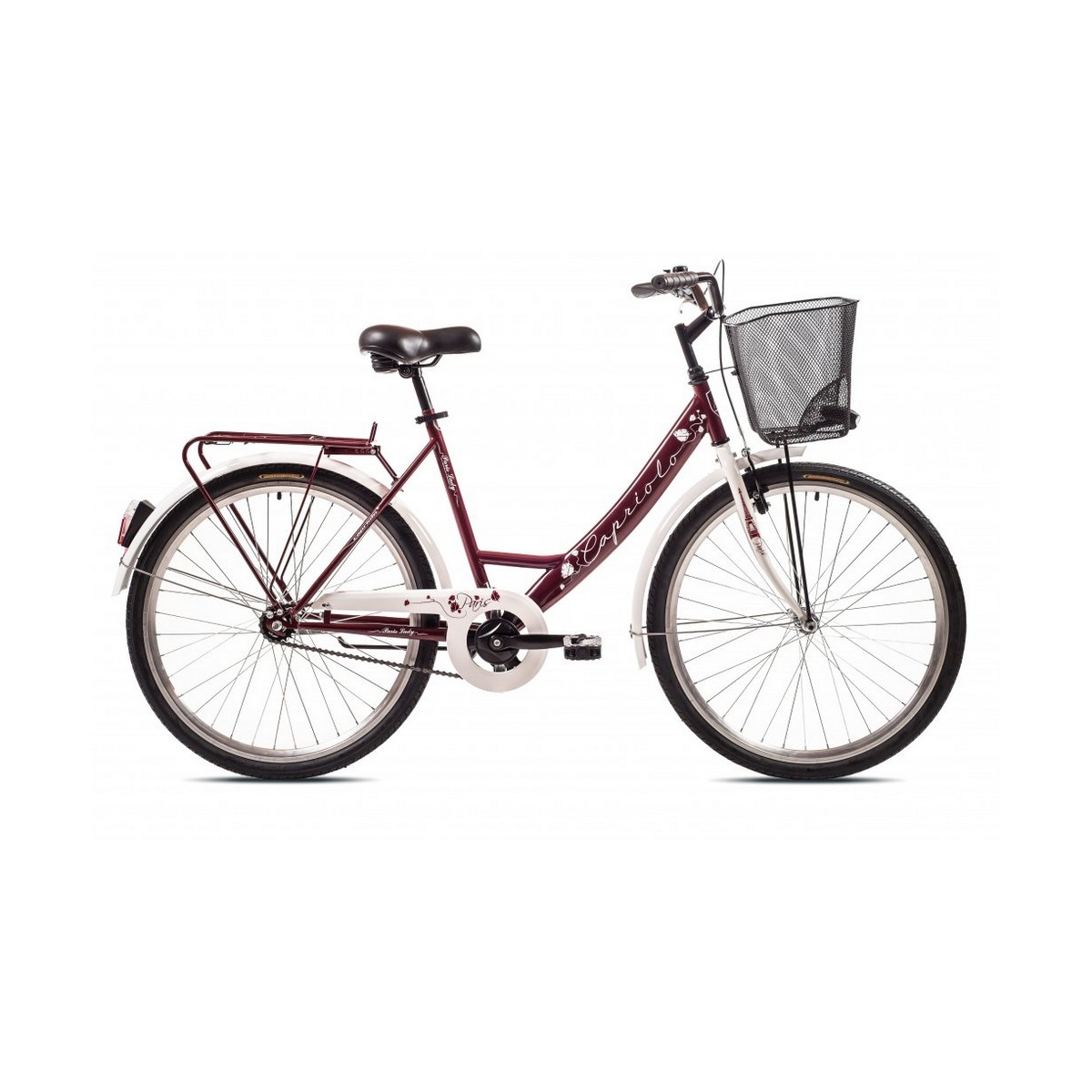 Велосипед CAPRIOLO CITY PARIS LADY 26'' (FIX), STEEL 19'' (фиолетовый - белый)
