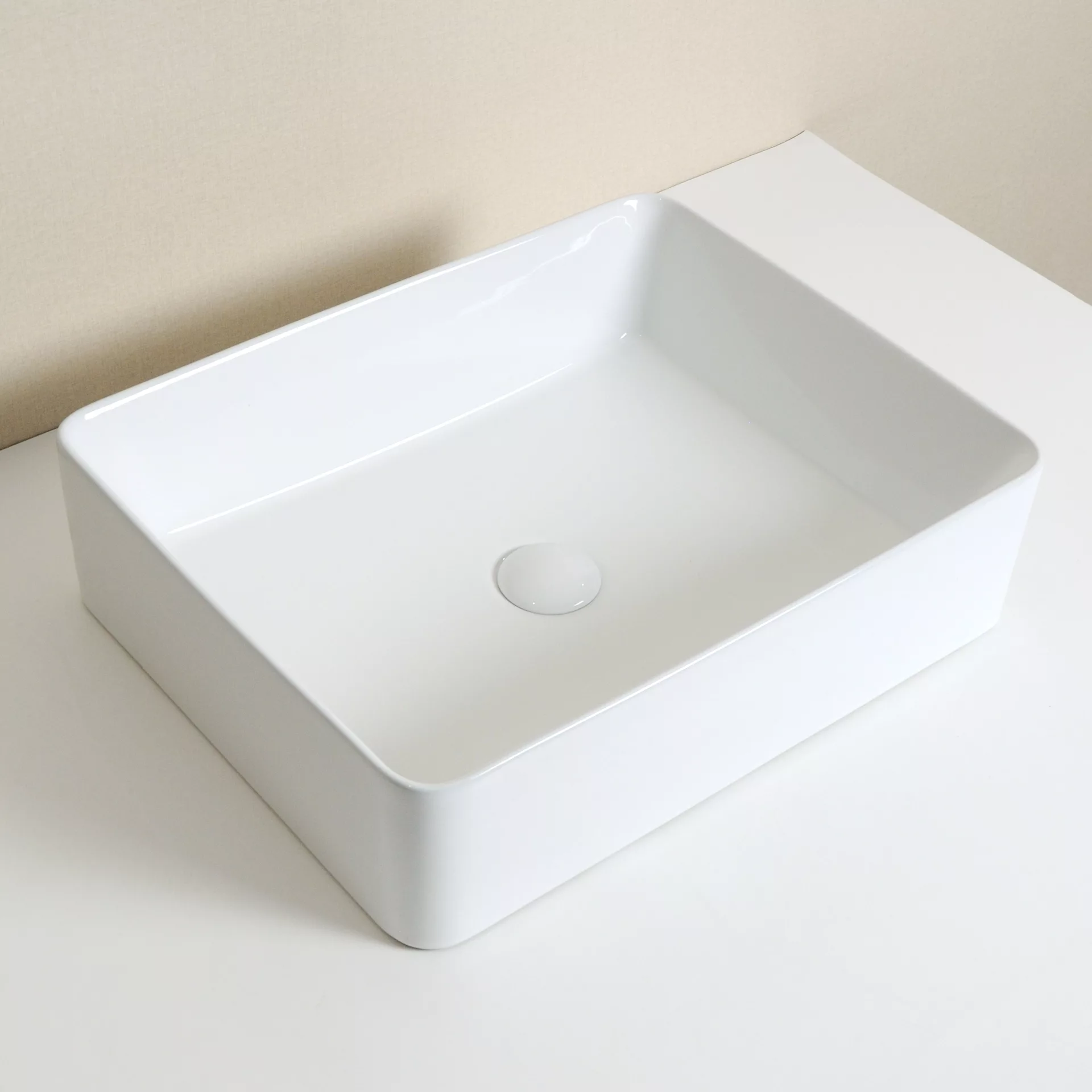 Накладная раковина для ванной GiD N9104 белая прямоугольная керамическая керамическая вставка ceracasa