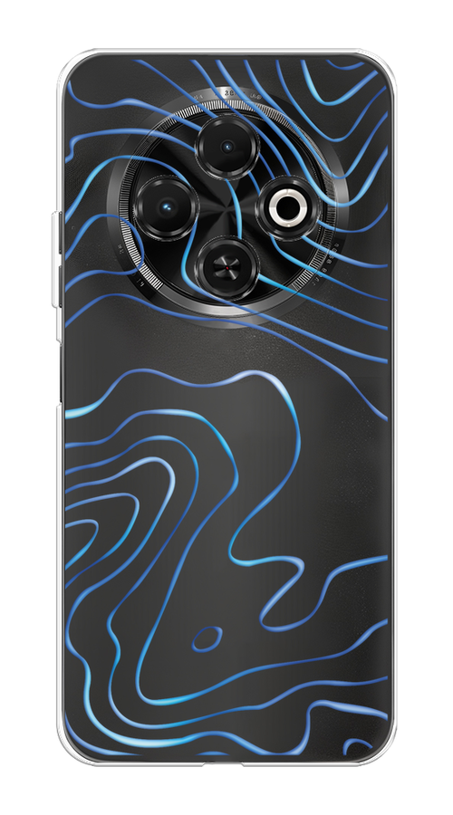 

Чехол на Tecno Spark 30C "Blue lines", Прозрачный;синий, 309250-1