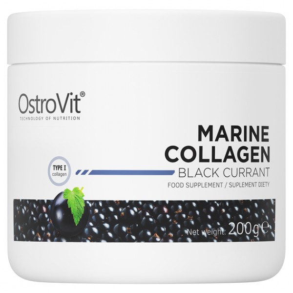 фото Коллаген морской ostrovit marine collagen 200 грамм, черная смородина